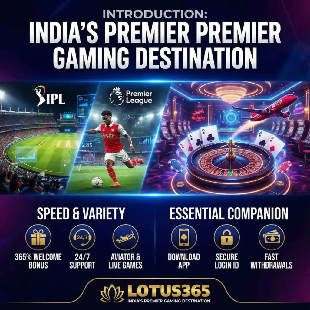 Lotus365 Introduction India's Premier Gaming Destination​ banner